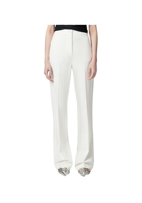 Pantalone Pinko donna Resta 104926 A0HM Bianco viscosa texture vita alta tasche zip bottoni PINKO | Pantaloni | 104926 A0HMZ05